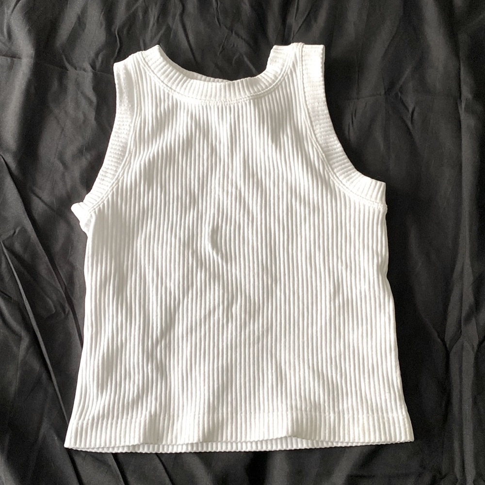 COPY - White Ribbed Tanktop